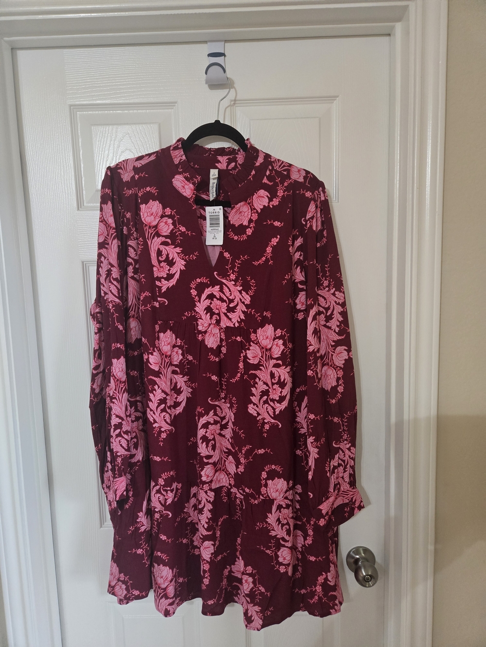 torrid Burgundy Dress with Pink Floral Print